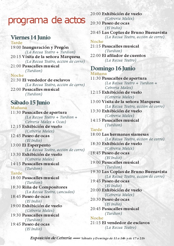 Programación del Mercado Medieval parque Vaguada del 14 al 16 de junio